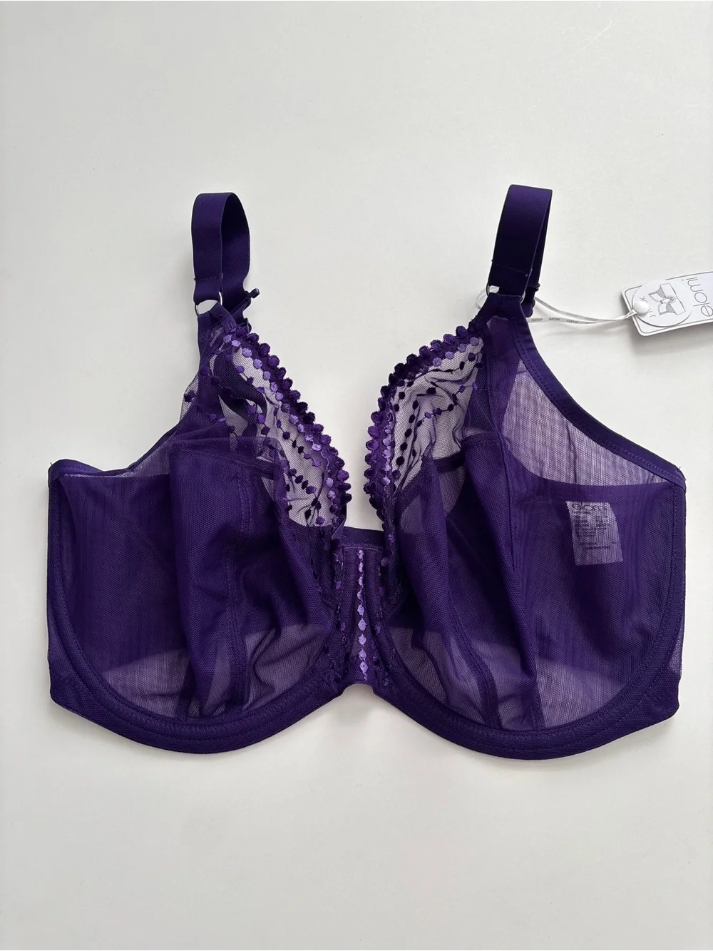 Elomi Nwt Matilda Full Figure Underwire No Padding Bra EL8900 Iris Purple US 36L